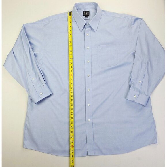 Jos. A. Bank Travelers Collection Size 18-34 Mens Blue Long Sleeve Cotton Shirt - Picture 7 of 8